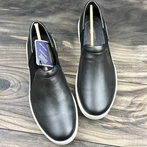 ❌SOLD❌NIB CLARKS 9 Wide Width Layton Band Slip On Leather Platform Sneakers - Picture 2 of 12